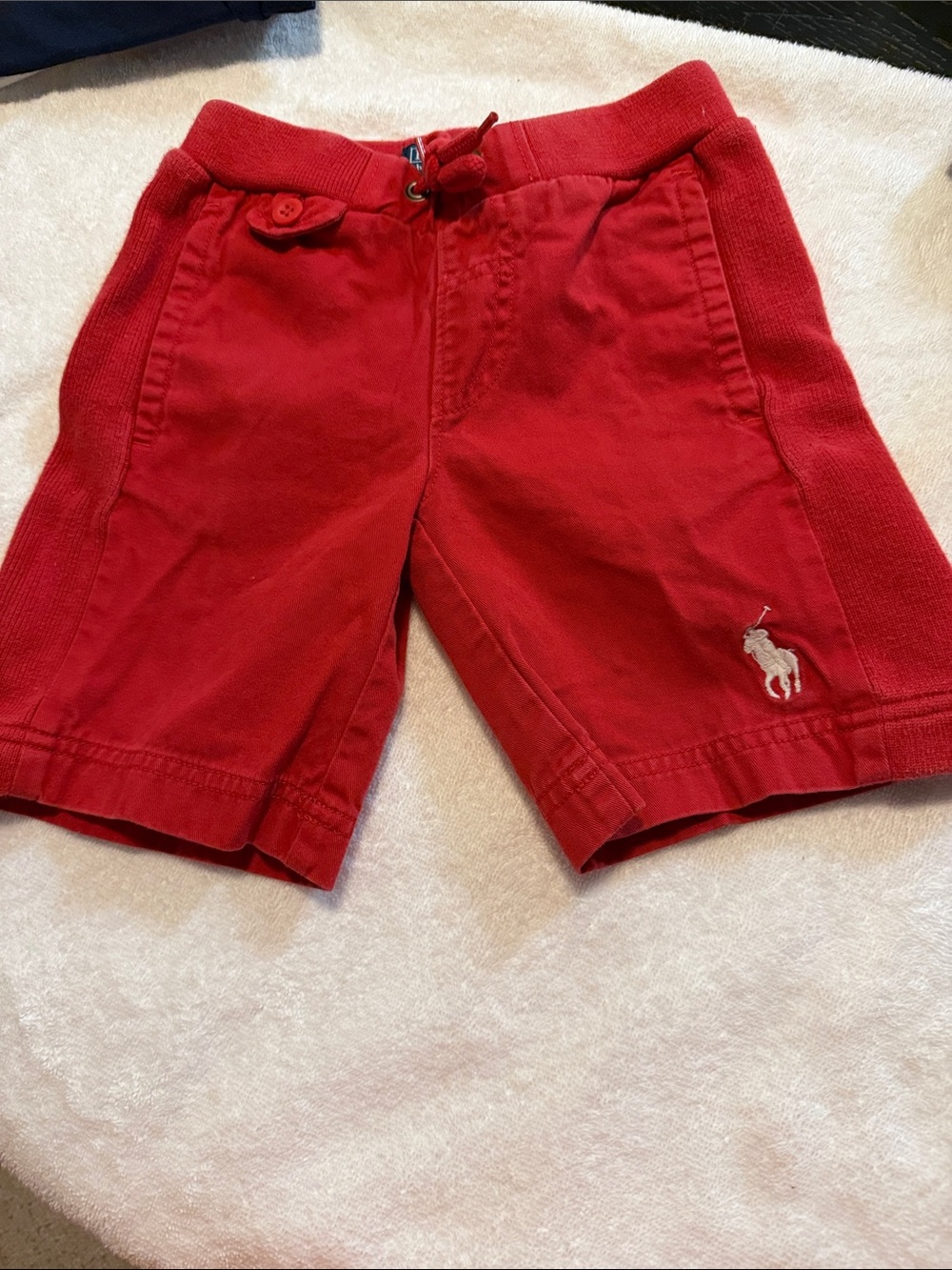 Polo by Ralph Lauren Red Boys' Cotton Shorts with Polo Pony